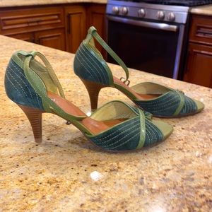 Franco Curani, Green, Wood Heel, Size 7